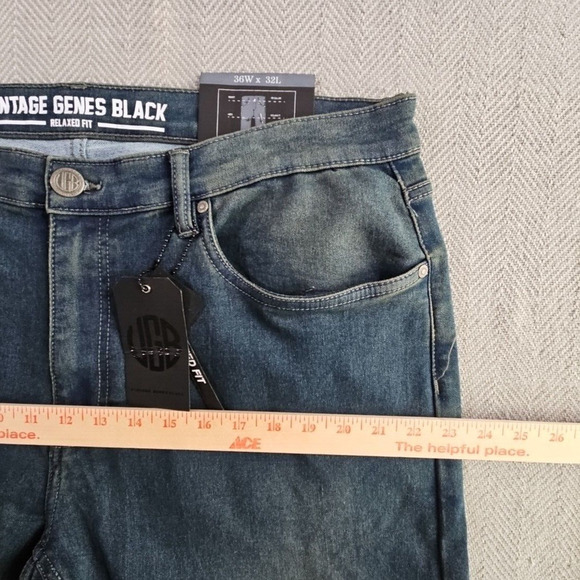 Vintage Genes Black VGB Jeans Men's 36W x 32L Relaxed Fit French Terry Denim NWT - Picture 14 of 16